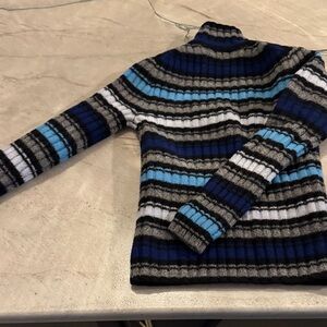 J. Crew Multicolor Striped Turtleneck Sweater